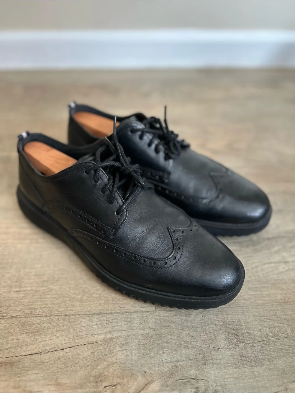 Cole Haan Men’s Black Leather Wingtip Oxford Shoes Size 9.5